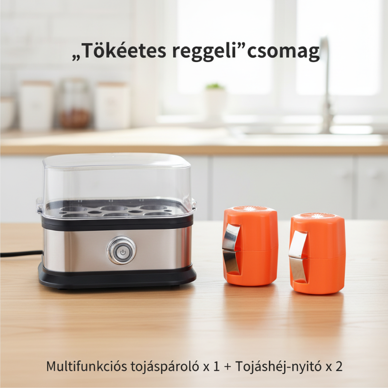 🔥 2025-ÖS NAGY AKCIÓ 50% KEDVEZMÉNY 🎉👩🍳 Multifunkciós tojáspároló átlátszó fedéllel 🥚💕