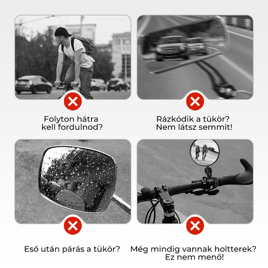 360 fokban forgatható visszapillantó tükör – alkalmas motorkerékpárokhoz és kerékpárokhoz