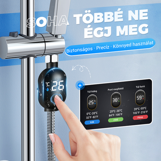 💧 Zuhanyhőmérő 🌡️ Nincs több találgatás – azonnali hőmérséklet! 🚿💕