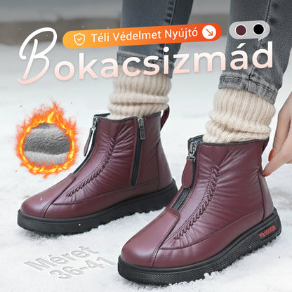 ❄️ Női Téli Meleg Cipzáras Bokacsizma 👢💕