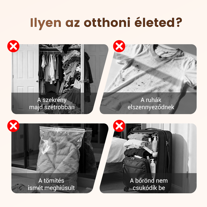 💪🌬️ Utazási vákuumtároló zsákok és hordozható szivattyú készlet 👕✨