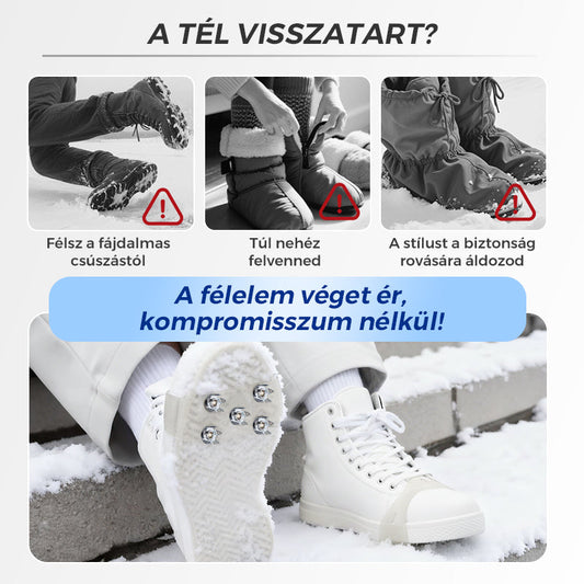 ❄️ Univerzális 5-Fogú Jégkapaszkodók Cipők és Csizmák Számára 👢🧊