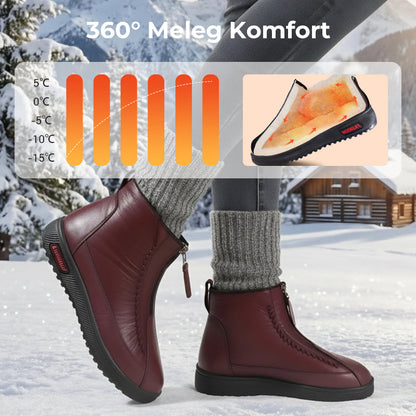 ❄️ Női Téli Meleg Cipzáras Bokacsizma 👢💕