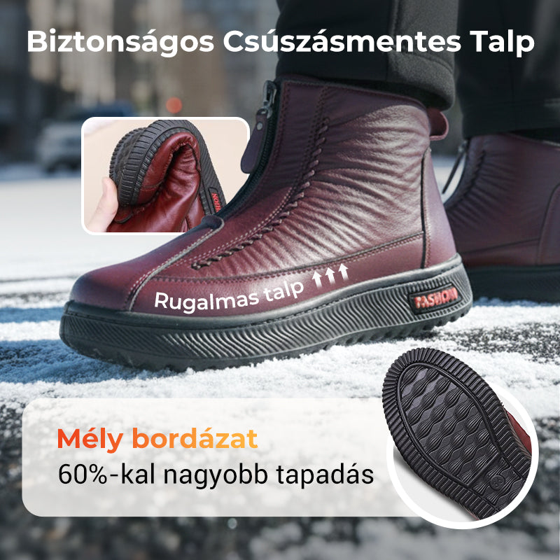 ❄️ Női Téli Meleg Cipzáras Bokacsizma 👢💕