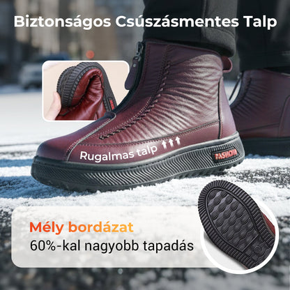 ❄️ Női Téli Meleg Cipzáras Bokacsizma 👢💕