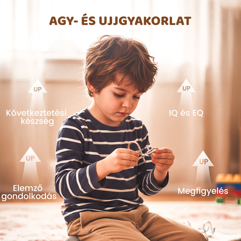 🧠Oktatási fém játék — kilenc összekapcsolt gyűrű👧👦