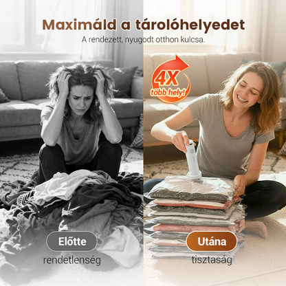 💪🌬️ Utazási vákuumtároló zsákok és hordozható szivattyú készlet 👕✨