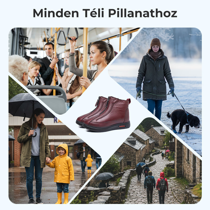 ❄️ Női Téli Meleg Cipzáras Bokacsizma 👢💕