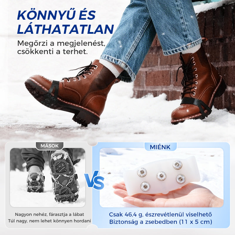 ❄️ Univerzális 5-Fogú Jégkapaszkodók Cipők és Csizmák Számára 👢🧊
