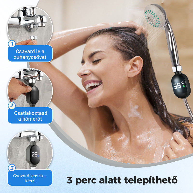 💧 Zuhanyhőmérő 🌡️ Nincs több találgatás – azonnali hőmérséklet! 🚿💕