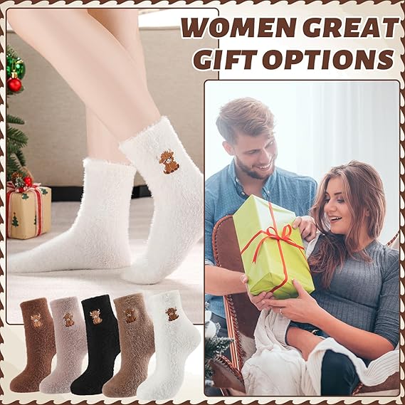 🔥Meleg Highland-tehecske bordázású plüss zoknik