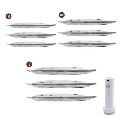 💪🌬️ Utazási vákuumtároló zsákok és hordozható szivattyú készlet 👕✨