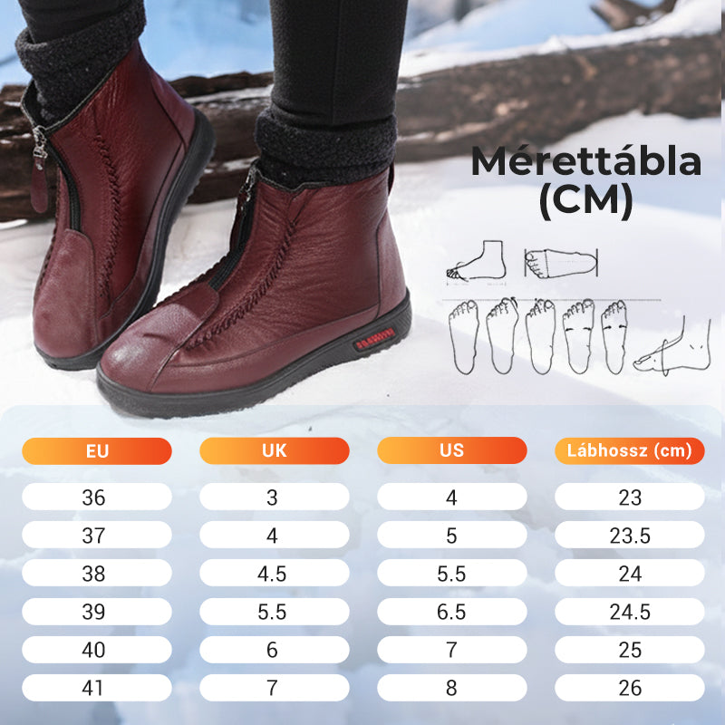 ❄️ Női Téli Meleg Cipzáras Bokacsizma 👢💕