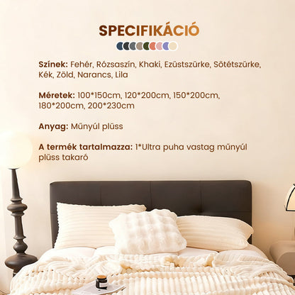 🛏️Sűrű nyúl plüss és tejbársony huzatú takaró