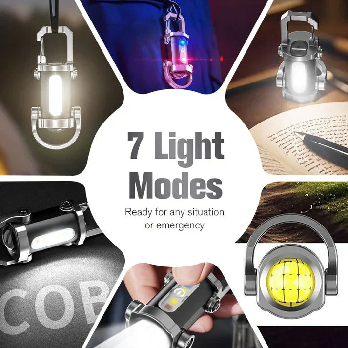 【✨1+1 ingyen】Hordozható, újratölthető, fényes zseblámpa kulcstartóhoz