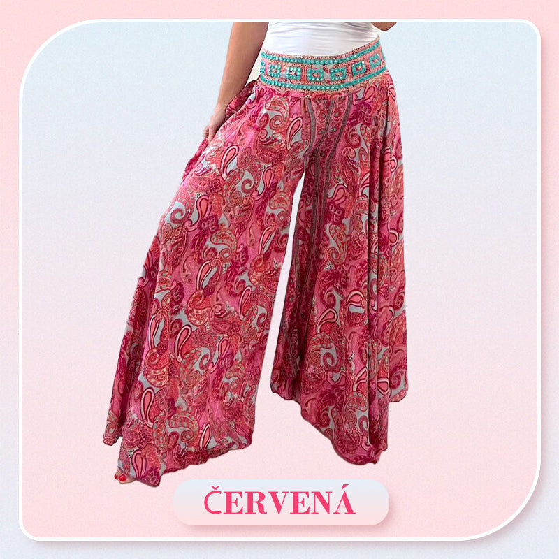 💕Etnikai mintás, rugalmas derekú nadrág🌸