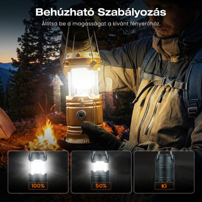 ⛺️Vízálló Kempinglámpa | Naperőműves, Összecsukható, Utazásbarát Töltéssel