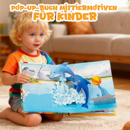 🦖Kids' 3D Pop-Up Animal Book ✨ Lengyel hangoskönyvet tartalmaz