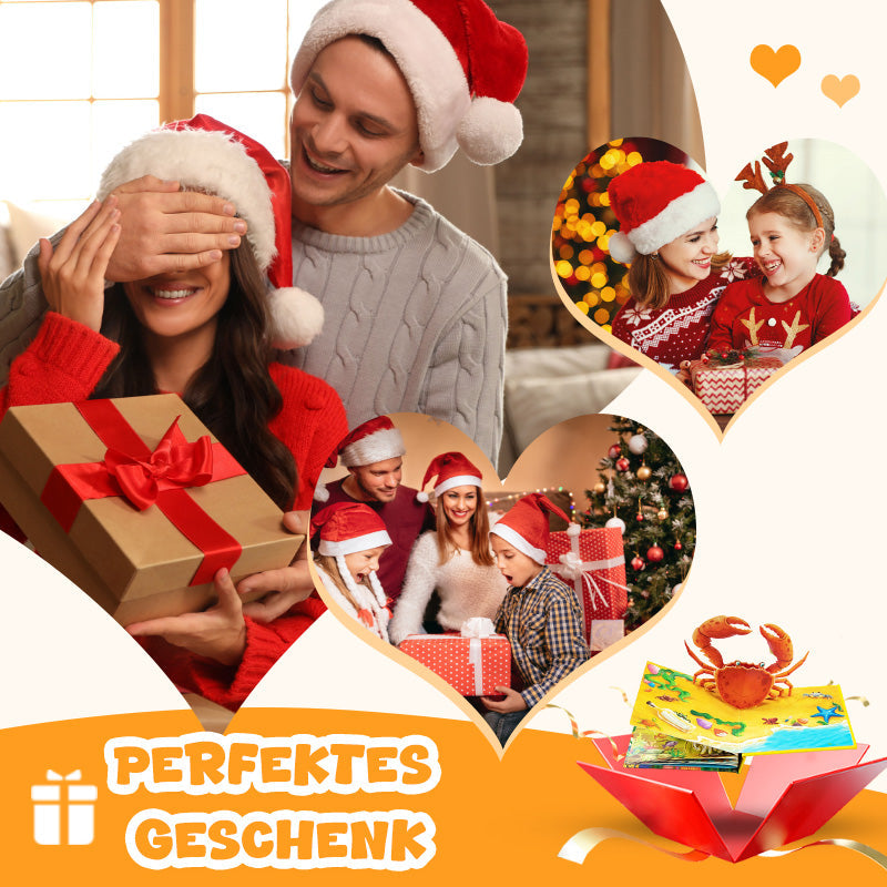 🦖Kids' 3D Pop-Up Animal Book ✨ Lengyel hangoskönyvet tartalmaz