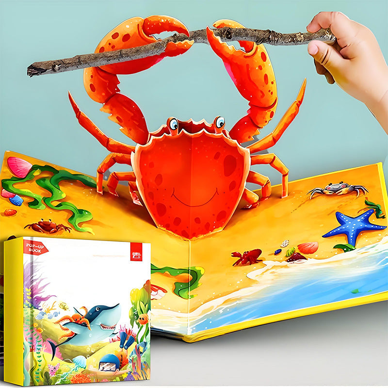 🦖Kids' 3D Pop-Up Animal Book ✨ Lengyel hangoskönyvet tartalmaz