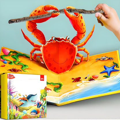 🦖Kids' 3D Pop-Up Animal Book ✨ Lengyel hangoskönyvet tartalmaz