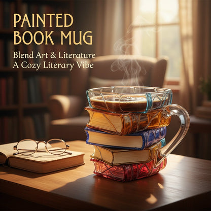 Kézműves könyvköteg ólomüveg bögre