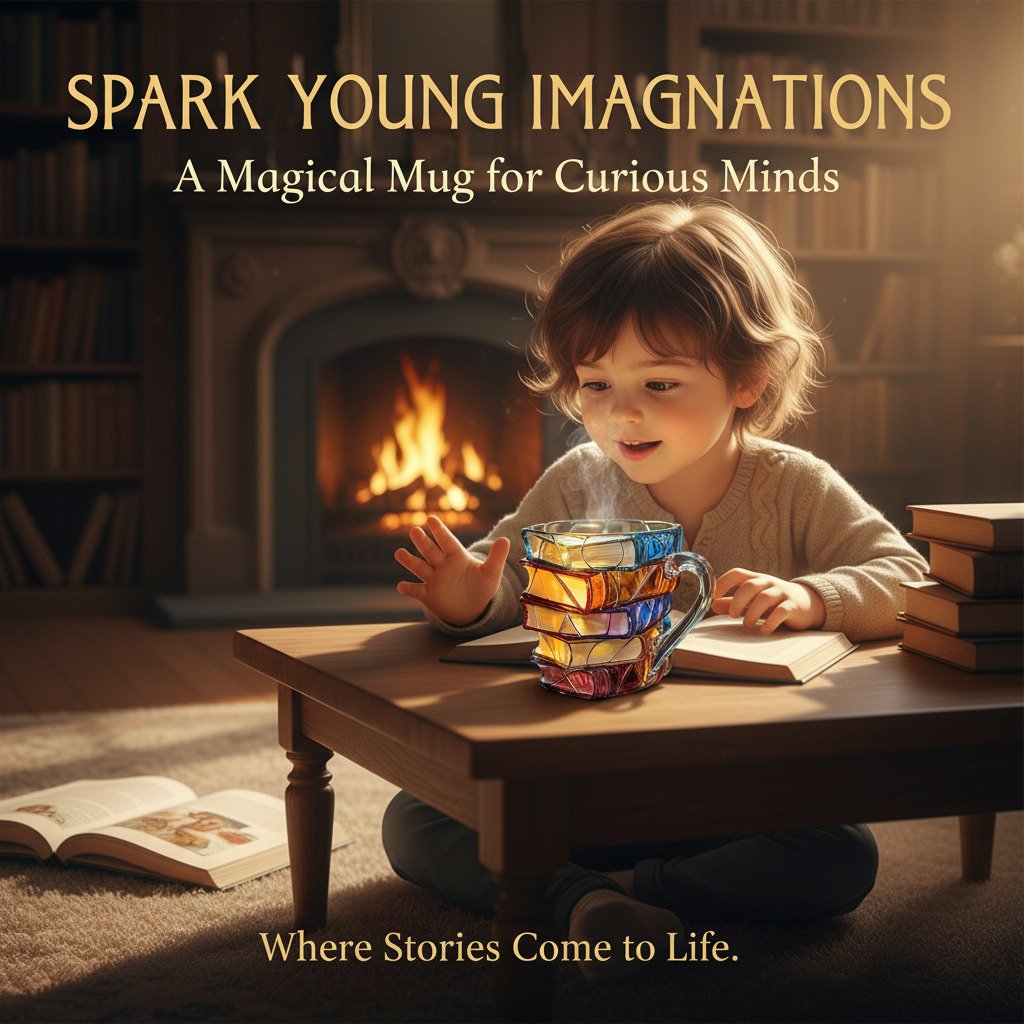 Kézműves könyvköteg ólomüveg bögre