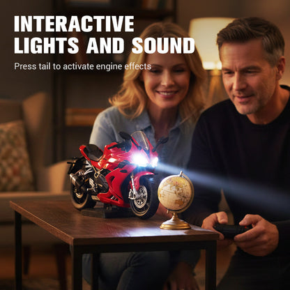 🔥Akciós ajánlatok 🏍🔊 Realistyczny dźwięk silnika– 1:12 méretarányú motorkerékpár-modell