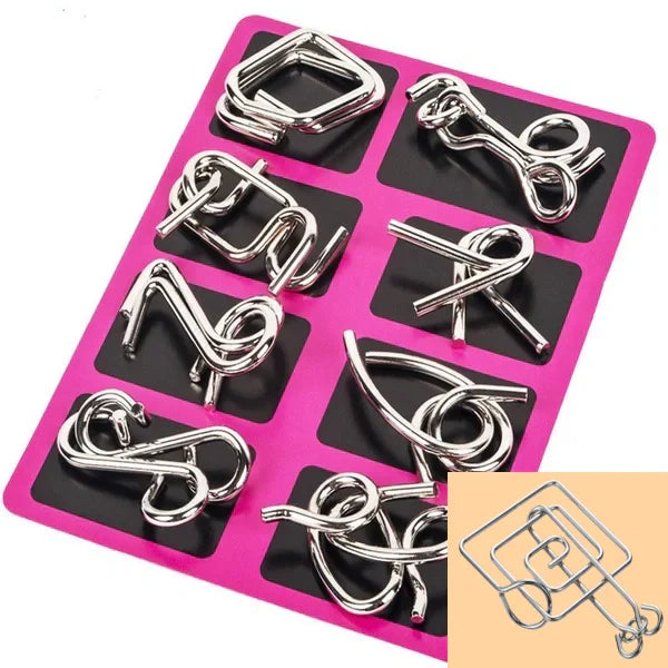 🧠Oktatási fém játék — kilenc összekapcsolt gyűrű👧👦