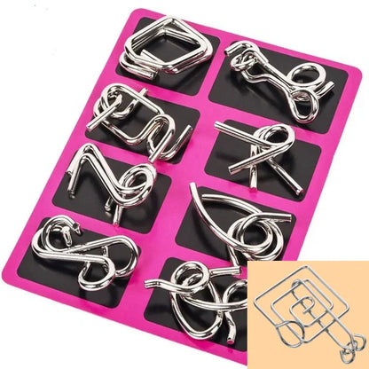 🧠Oktatási fém játék — kilenc összekapcsolt gyűrű👧👦