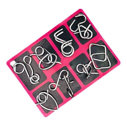 🧠Oktatási fém játék — kilenc összekapcsolt gyűrű👧👦