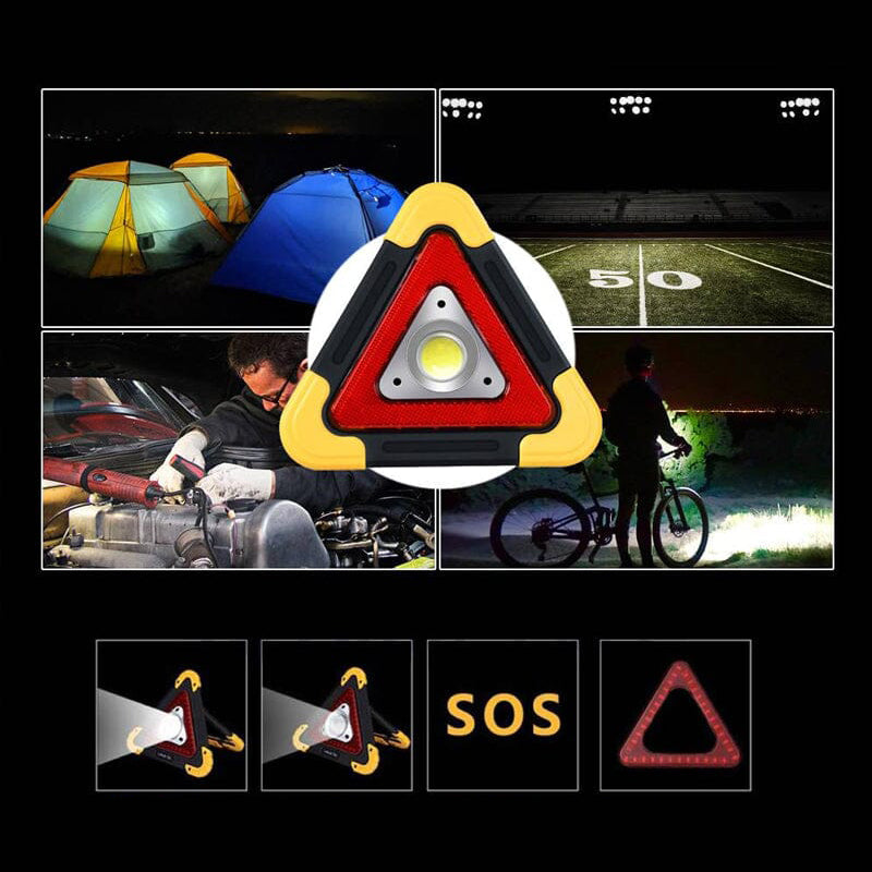 🚗 3 az 1-ben napelemes vészhelyzeti háromszög jelzőfény az út szélén🔥