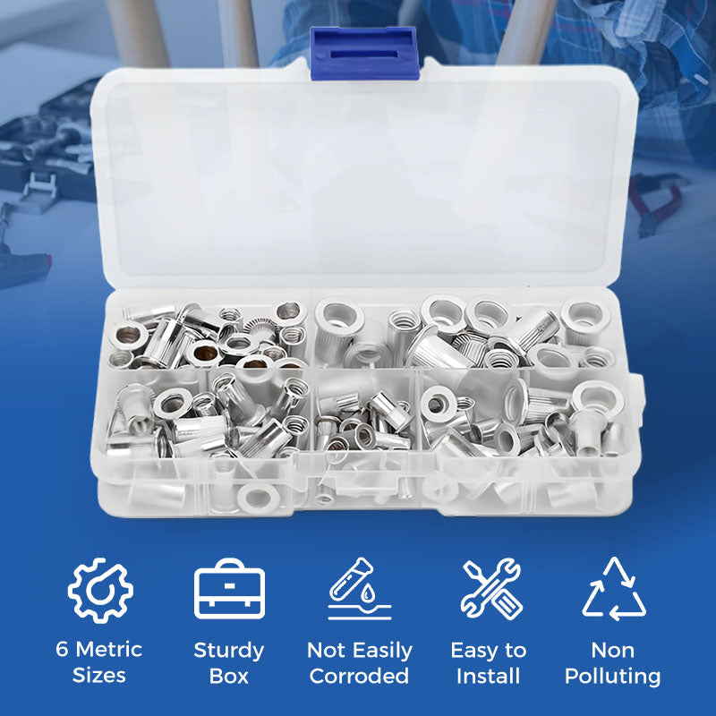 🔧🔧Menetes betétes szegecsanyák készlet