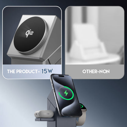 🔥⚡ 3 az 1-ben összecsukható mágneses vezeték nélküli töltőállomás