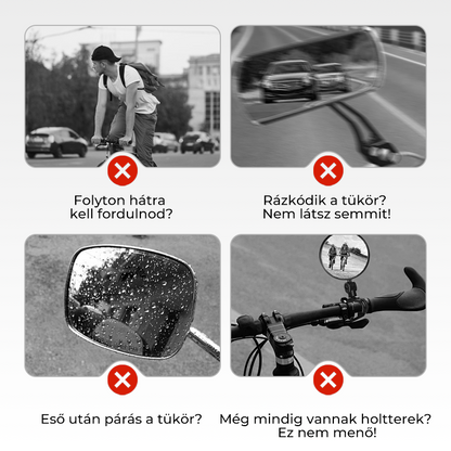 360 fokban forgatható visszapillantó tükör – alkalmas motorkerékpárokhoz és kerékpárokhoz