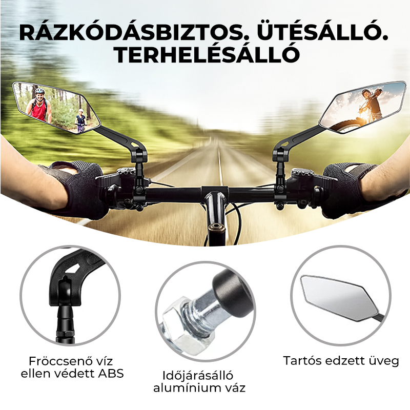 360 fokban forgatható visszapillantó tükör – alkalmas motorkerékpárokhoz és kerékpárokhoz
