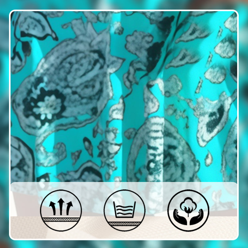 🔥👙【S-4XL】Ciánkék nyomtatott bikini fürdőruha