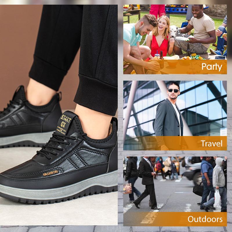 Férfi kényelmes, meleg cipők: vízálló és csúszásgátló