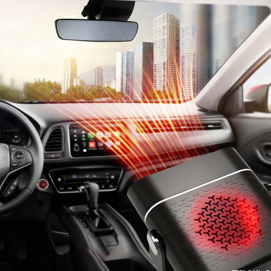 ❄️🚗 Hordozható 2-in-1 360° forgó autófűtő