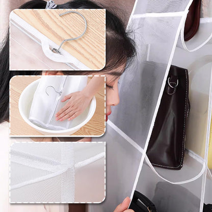 🎄🔥Akasztható kézitáska porálló rendszerező nagy zsebekkel