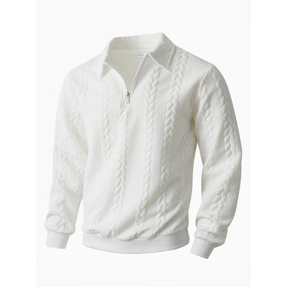 🔥Férfi alkalmi félcipzáras kötött pulóver✨