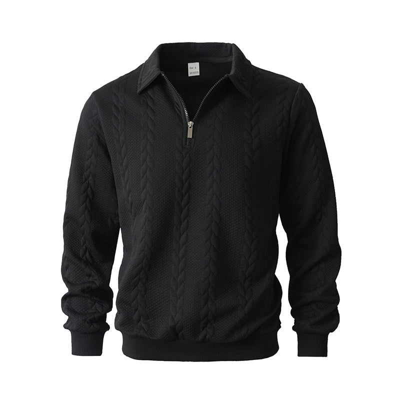 🔥Férfi alkalmi félcipzáras kötött pulóver✨