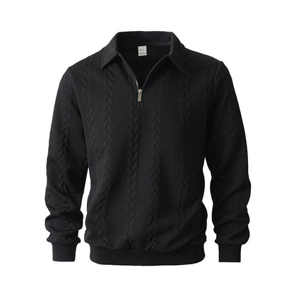 🔥Férfi alkalmi félcipzáras kötött pulóver✨