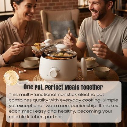 🍲Hordozható, többfunkciós, tapadásmentes elektromos főzőedény♨️