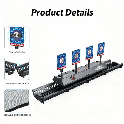 🎯Elektromos, automatikus visszaállítású lövöldözős játék mozgó sínekkel