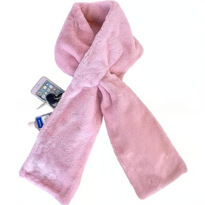 🔥✨ Kényelmes sál rejtett zsebbel – Meleg, puha és biztonságos cipzár