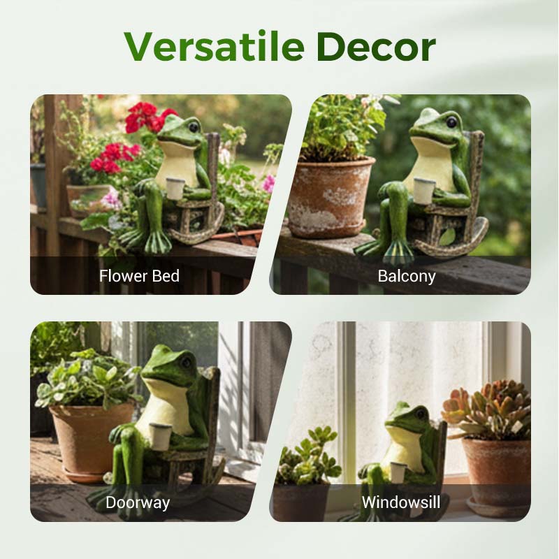 Napos béka alakú hintaszék díszítése