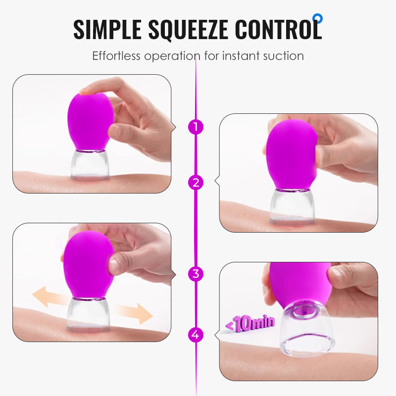 Üveg és szilikon vákuum masszázs csészék — elősegítik a vérkeringést