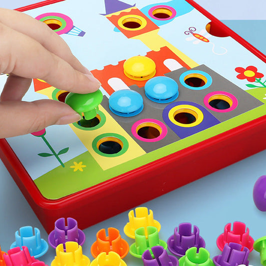 Oktatási gomba peg puzzle készlet kisgyerekeknek