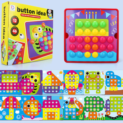 Oktatási gomba peg puzzle készlet kisgyerekeknek